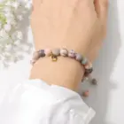 Libra Pink Zebra Stone Beads Bracelet 12 Zodiac Constellation Signs Charm Braided Bracelets for Women Birthday Gift Jewelry 2