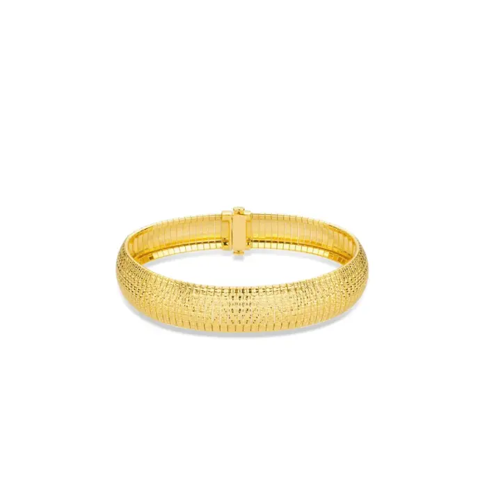 Bellux 925 Silver Gold Plated Synthetic Zircon Bracelet Shimmering Wide Edition Bracelet for Women's Jewelry 2