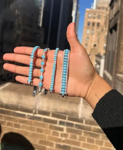 2023 Summer New High Quality Women Jewelry Geometric Oval Blue Turquoises Stone Tennis Bracelet For Women 1 2023 Summer New High Quality Women Jewelry Geometric Oval Blue Turquoises Stone Tennis Bracelet For Women 1
