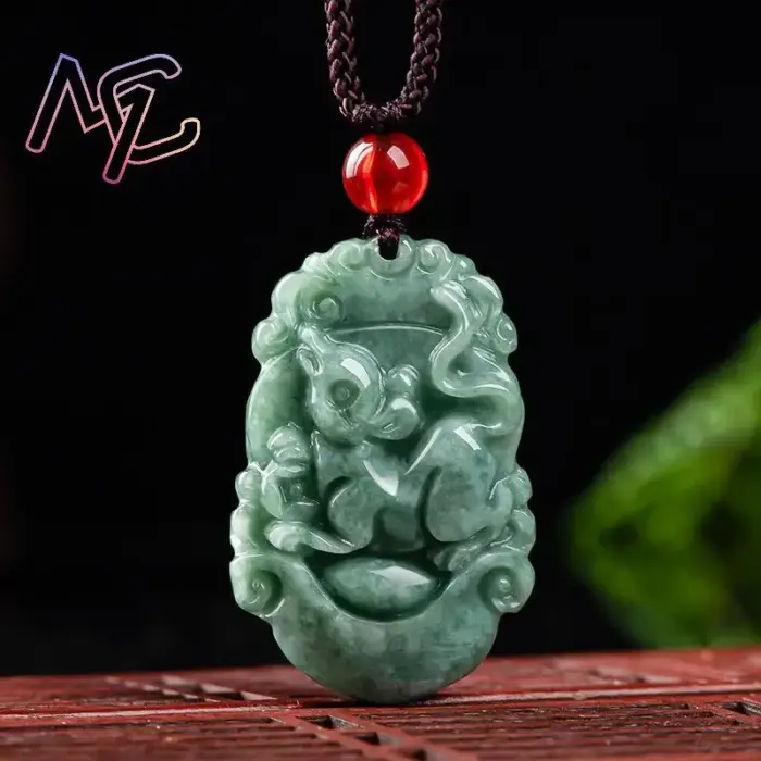 Green Myanmar Jadeite Chinese Zodiac Pendant Luxury Charm Gifts for Women Men Carved Amulet Real Jade Fashion Necklace 2 Green Myanmar Jadeite Chinese Zodiac Pendant Luxury Charm Gifts for Women Men Carved Amulet Real Jade Fashion Necklace 2