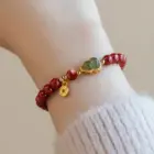 Vintage Red Cinnabar Beads Bracelets for Women Men Charm Pixiu Wealth Lucky Amulet Bracelet Unisex Prayer Jewelry Birthday Gift 6