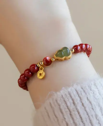 Vintage Red Cinnabar Beads Bracelets for Women Men Charm Pixiu Wealth Lucky Amulet Bracelet Unisex Prayer Jewelry Birthday Gift 6