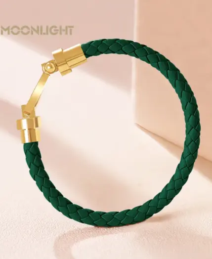MOONLIGHT Classic Style Genuine Braided Leather Bracelets for Women Simple U-shaped Couples Bracelet Female Man Jewelry Gift 1 MOONLIGHT Classic Style Genuine Braided Leather Bracelets for Women Simple U-shaped Couples Bracelet Female Man Jewelry Gift 1