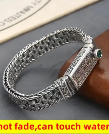 100% Real Solid S925 Silver Punk Retro Men’s Lucky Bracelet Silver Tide Creative Personality Jewelry Chain Birthday Gift 2 100% Real Solid S925 Silver Punk Retro Men's Lucky Bracelet Silver Tide Creative Personality Jewelry Chain Birthday Gift 2