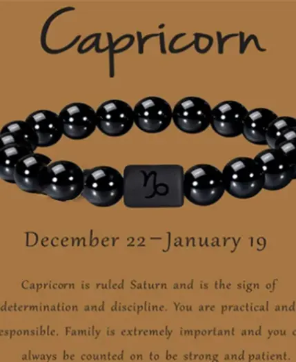 Fashion Zodiac Bracelets For Women Men Matte Black Agate Beads Wristbands Couple Gifts Jewelry Beaded Bracelets 1