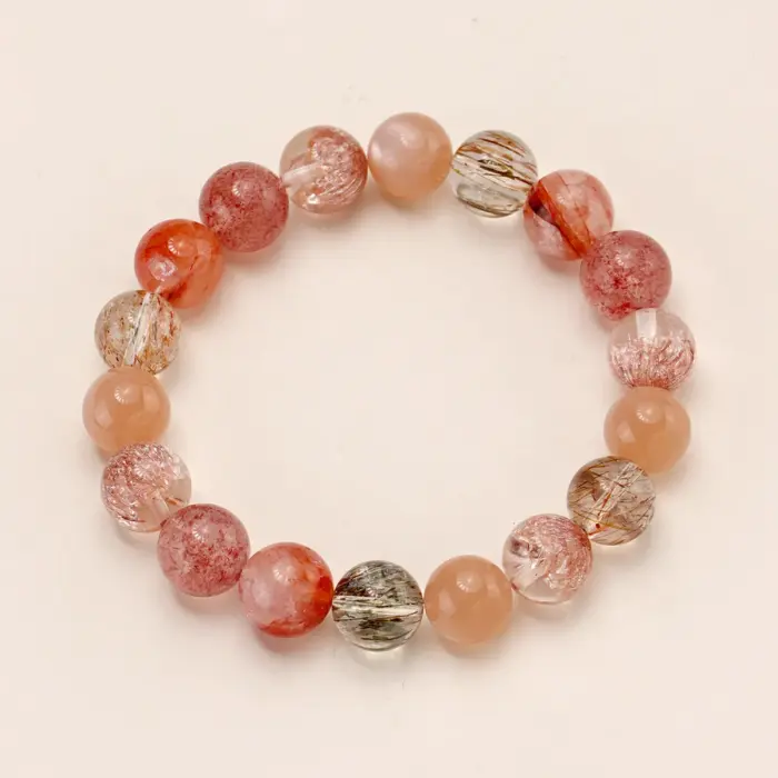 Ruifan Luxury Multicolor 8mm 10mm Natural Rutilated Quartz Crystal Beads Strand Beaded Women Bracelets Bangle Fine Jewelry 1154 6