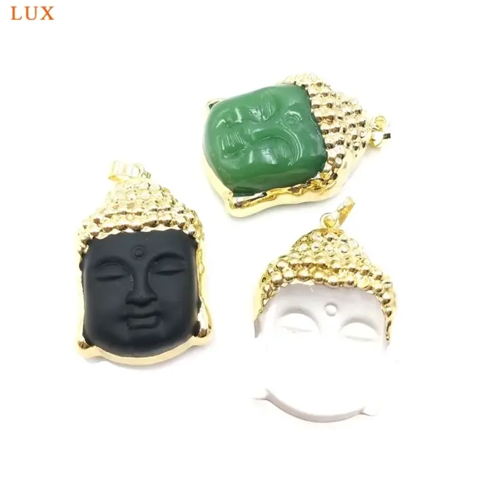 Smiling Buddha Head Pendant, Religious Buddhism Charm,Crystal Buddha, Buddha Amulet Lucky Necklace Making 6
