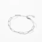 Ailmay 925 Sterling Silver Simple Hollow Out Geometric Bracelets for Women Trendy Chain Bracelets Party Accessories Fine Jewelry 3