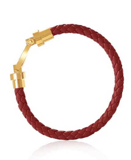 MOONLIGHT Classic Style Genuine Braided Leather Bracelets for Women Simple U-shaped Couples Bracelet Female Man Jewelry Gift 2