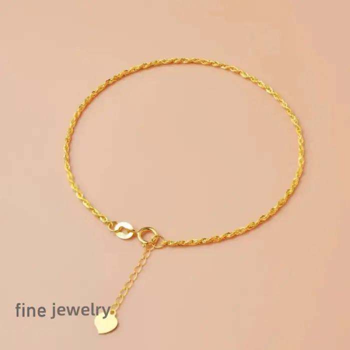 Authentic Real 18K Gold AU750 Twisted Bracelet Exquisite Delicate Gift Classic Present For Women Adjustable Fine Jewelry 1 Authentic Real 18K Gold AU750 Twisted Bracelet Exquisite Delicate Gift Classic Present For Women Adjustable Fine Jewelry 1