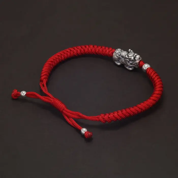 Handmade 999 Pure Silver Feng Shui Pixiu Charms Rope Braided Bracelet Good Luck Wealth Unisex Wristband Friendship Jewelry Gift 5 Handmade 999 Pure Silver Feng Shui Pixiu Charms Rope Braided Bracelet Good Luck Wealth Unisex Wristband Friendship Jewelry Gift 5