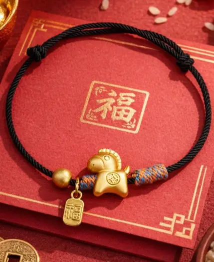 2026 Year of The Horse Hand Woven Red Thread Bracelet A Meticulously Crafted Zodiac Accessory for Good Fortune and Stylish Wear 1
