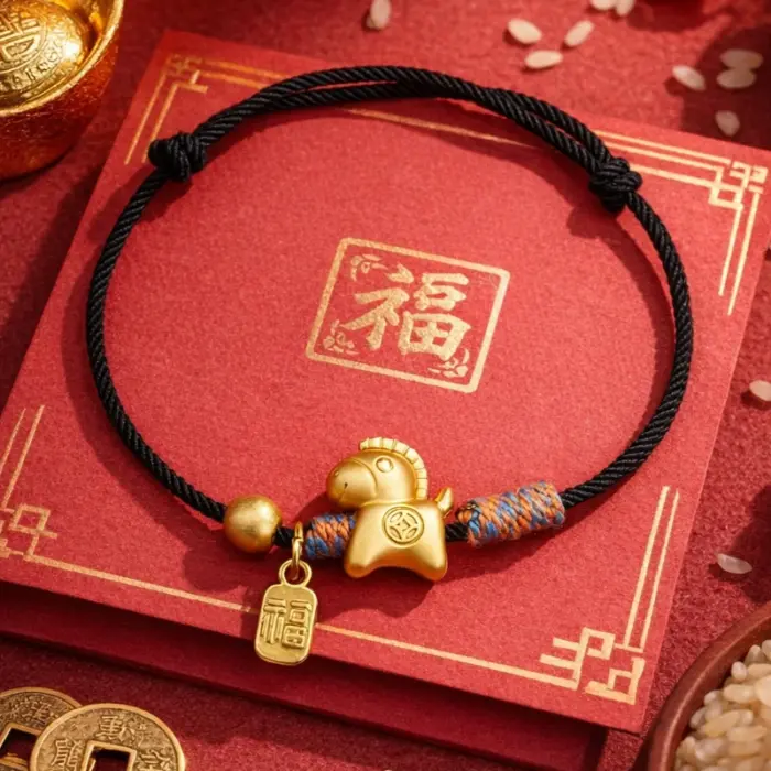 2026 Year of The Horse Hand Woven Red Thread Bracelet A Meticulously Crafted Zodiac Accessory for Good Fortune and Stylish Wear 1