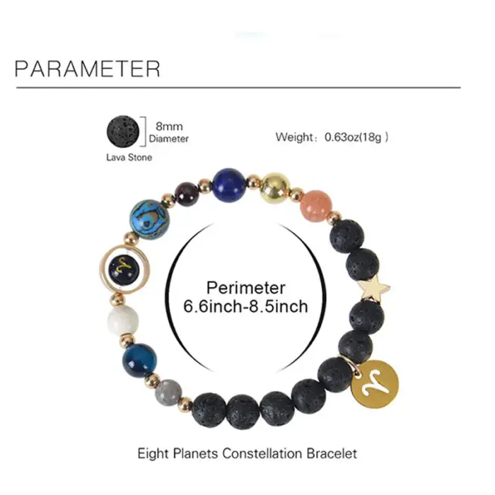 Zodiac Bracelets for Women 12 Constellations Crystal Stone Bracelet for Birthday Zodiac Gifts Constellation Charm Bracelet 6