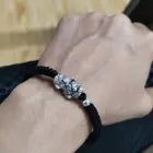 Handmade 999 Pure Silver Feng Shui Pixiu Charms Rope Braided Bracelet Good Luck Wealth Unisex Wristband Friendship Jewelry Gift 6