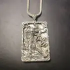 Mai Chuang/ Old China Tibet Silver Antique Handmade Domineering Zodiac Tiger Necklace Amulet Pendant Gift 1