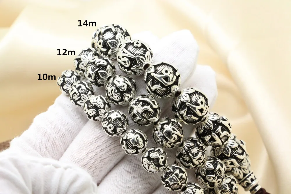 Sanskrit Six Words Engraved Buddha Bracelet OM Mala Beads Bracelets For Men And Women Mantra Prayer Buddhism Jewelry