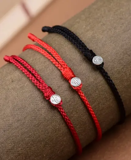 Red String Zodiac Year S925 Sterling Silver Auspicious Peace Buckle Wine Red Bracelet Lucky Hand Rope Original New Year Gift 1 Red String Zodiac Year S925 Sterling Silver Auspicious Peace Buckle Wine Red Bracelet Lucky Hand Rope Original New Year Gift 1