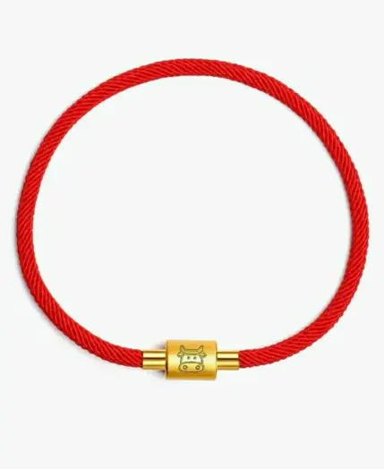 2025 New Snake Zodiac Red Rope Bracelet Fashion Brand Birth Year Hand Woven Men And Women Couple Plated Real 24K Gold Lucky Bead 3