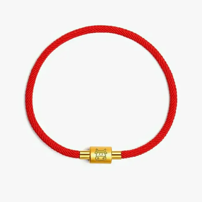 2025 New Snake Zodiac Red Rope Bracelet Fashion Brand Birth Year Hand Woven Men And Women Couple Plated Real 24K Gold Lucky Bead 3