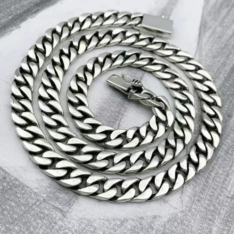 Real Solid S925 Sterling Silver Bracelet For Men Women Punk Couple Jewelry Authentic S925 Silver Bracelet Certified Jewelry