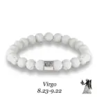 New 12 Zodiac Signs 8mm Beads Bracelets Handmade Vintage White Lava Stone Beads Elastic Bracelets Jewelry For Men Women Jewelry 4