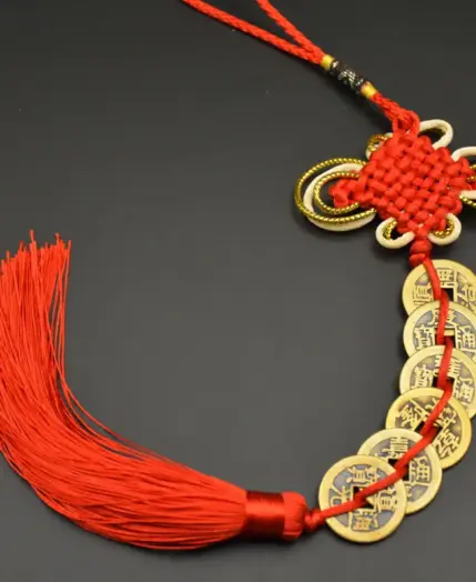 Manual Chinese Knot Lucky Charms Ancient I CHING Five Emperors Money Mascot Prosperity Protection Good Fortune Home Decorations 2