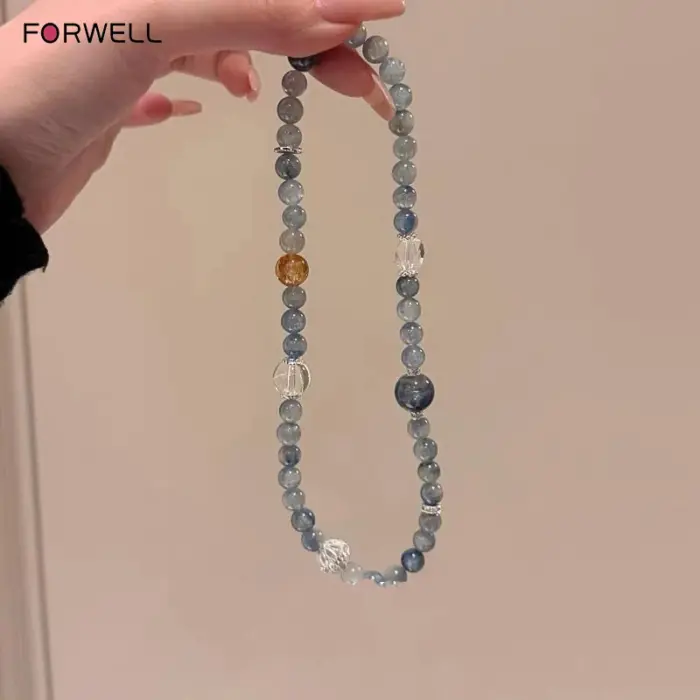 FORWELL Lucky Bracelets Blue Crystal Luxury Long Bracelets Vintage Hands Jewelry Bead String Bracelet for Women Exquisite 1