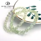 JD Natural Stone Prehnite Beads Bracelet Women Elegant Round Green Grape Stone Charm Yoga Strand Bangles Female Jewelry Gift 3