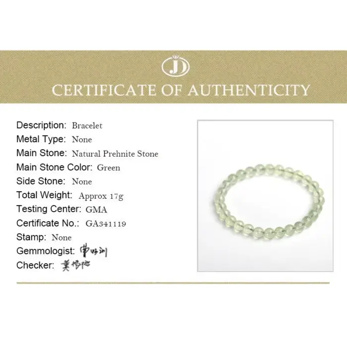 JD Natural Stone Prehnite Beads Bracelet Women Elegant Round Green Grape Stone Charm Yoga Strand Bangles Female Jewelry Gift 5