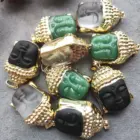 Smiling Buddha Head Pendant, Religious Buddhism Charm,Crystal Buddha, Buddha Amulet Lucky Necklace Making 2