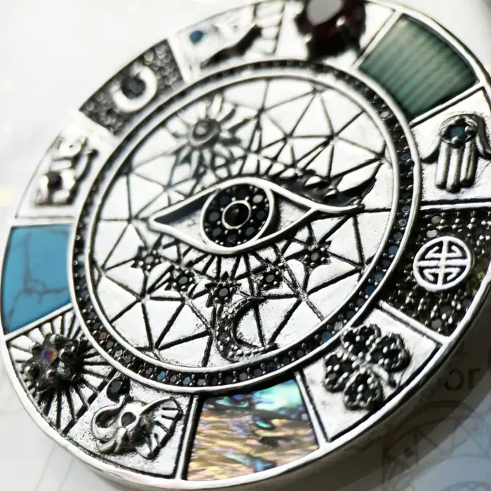 Amulet Magical Lucky Symbol Tree Flower Karma Whell Sun Bird Butterfly Pendants Jewelry 925 Sterling Silver Gift For Women Men 5
