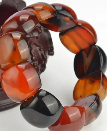 Natural Silk Wrapped Agate Bracelet Men's and Women's National Style Versatile Hand String Jewelry 4