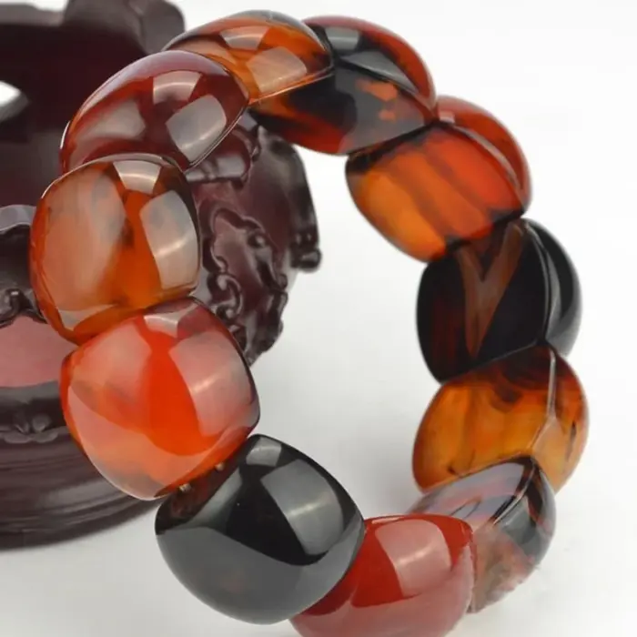 Natural Silk Wrapped Agate Bracelet Men's and Women's National Style Versatile Hand String Jewelry 4