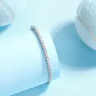 JIUZUAN S925 Sterling Silver Moissanite Tennis Bracelet for Women Simple Row Design Elegant Sparkling Jewelry for Daily Wear 5