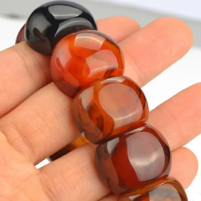 Natural Silk Wrapped Agate Bracelet Men's and Women's National Style Versatile Hand String Jewelry 2
