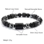 Stylish Zodiac Bracelet Men Women Natural Volcanic Rock Onyx Stone Beaded Braclet Hematite Healing Braslet Couple Brazalete Gift 4