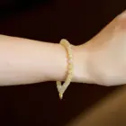 Natural Golden Rutilated Quartz Beads Beaded Strand Stretch Money Bracelet for Women Lucky Ancient Gold Coins Charm Bangle 1641 3