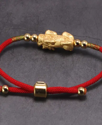 Lucky Red Rope Bracelets 999 Sterling Silver Pixiu Gold Color Tibetan Buddhist Knots Adjustable Charm Bracelet For Women Men 2 Lucky Red Rope Bracelets 999 Sterling Silver Pixiu Gold Color Tibetan Buddhist Knots Adjustable Charm Bracelet For Women Men 2
