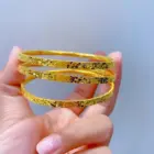 24k Gold Real 9999 Golden Broken Bingbing Bangles Flash Solid Bracelet Women's Temperament Fine Jewelry Set Ring Bracelet 3