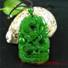 Green Natural Hetian Jade Dragon Pendant Jasper Necklace Carved Chinese Jadeite Jewelry Charm Amulet Lucky Gifts for Women Men 2