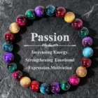 punk jewellery winter passion boho colorful tigers eye glass elastic bracelets for women beaded bangles pulsera mujer 1