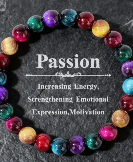punk jewellery winter passion boho colorful tigers eye glass elastic bracelets for women beaded bangles pulsera mujer 1