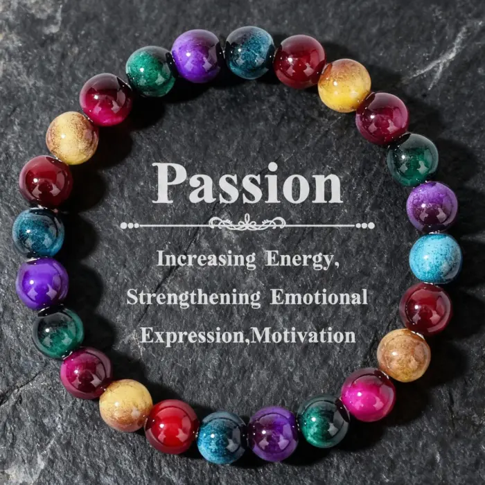 punk jewellery winter passion boho colorful tigers eye glass elastic bracelets for women beaded bangles pulsera mujer 1