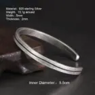 Viking Armband 925 Sterling Silver Men's Women's Vintage Handmade Bracelet Simple Classic Fine Jewelry Open Cuff Bangle 2
