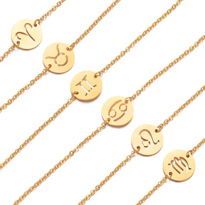 Leo 12 Zodiac Sign Constellation Charm Bracelet Gold Color Stainless Steel Hand Chains For Women Jewelry Birthday Gifts 2022 3
