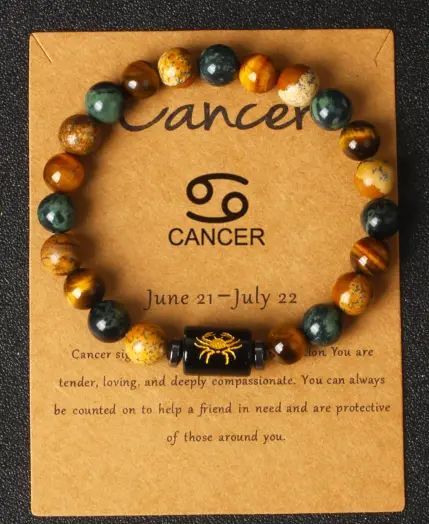 12 Zodiac Signs Constellation Charm Bracelet Men Women Fashion Tiger Eye Stone Beaded Bracelets Virgo Leo Libra Couple Jewelry 4