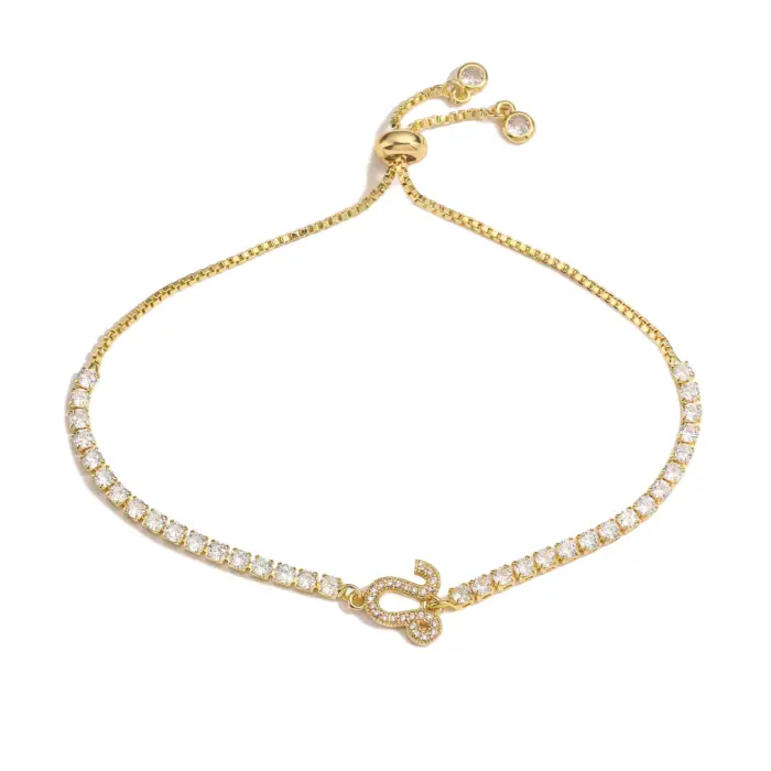 HECHENG,Constellation bracelet,Star Zodiac Sign 12 Constellation Bracelet Zircon Charm Gold Color Chain Bracelet for Women Birth 4