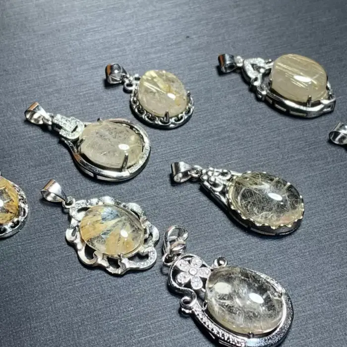 40 OVAL Natural Gold Rutilated Quartz Pendant Necklace Fine Jewelry Handmade Stones Wholesale Healing Energy Gift Lucky Jewelry 1 40 OVAL Natural Gold Rutilated Quartz Pendant Necklace Fine Jewelry Handmade Stones Wholesale Healing Energy Gift Lucky Jewelry 1