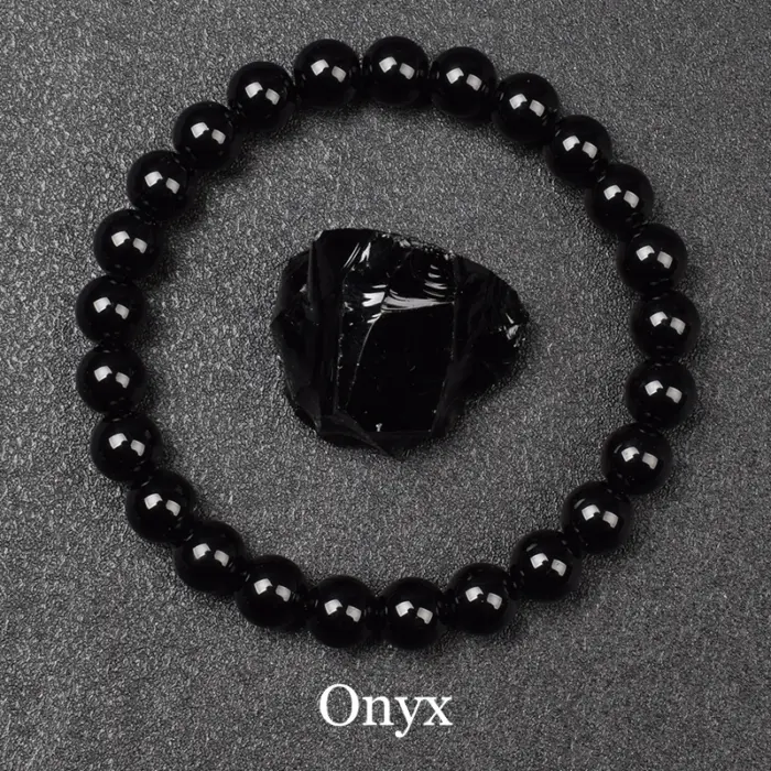 Natural Black Agates Beads Bracelet Women Men Genuine Black Onyx Natural Stone 6mm 8mm Smooth Round Beads Lucky Energy Jewelry 1 Natural Black Agates Beads Bracelet Women Men Genuine Black Onyx Natural Stone 6mm 8mm Smooth Round Beads Lucky Energy Jewelry 1